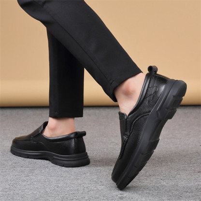 Genuine leather, soft sole, soft surface, non-slip, breathable casual leather shoes for middle-aged and elderly men