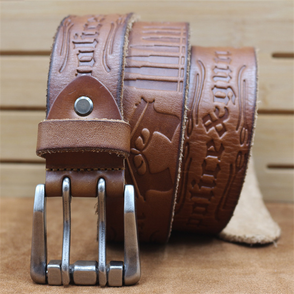 Handcrafted Full Grain Leather Belt | 1.5" Wide Thickened, Men's Belt