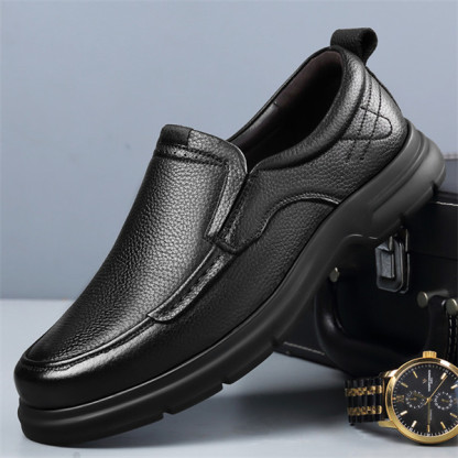 Genuine leather, soft sole, soft surface, non-slip, breathable casual leather shoes for middle-aged and elderly men