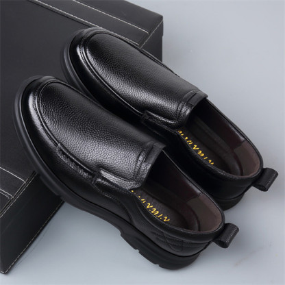 Genuine leather, soft sole, soft surface, non-slip, breathable casual leather shoes for middle-aged and elderly men