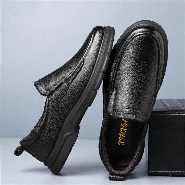 Genuine leather, soft sole, soft surface, non-slip, breathable casual leather shoes for middle-aged and elderly men