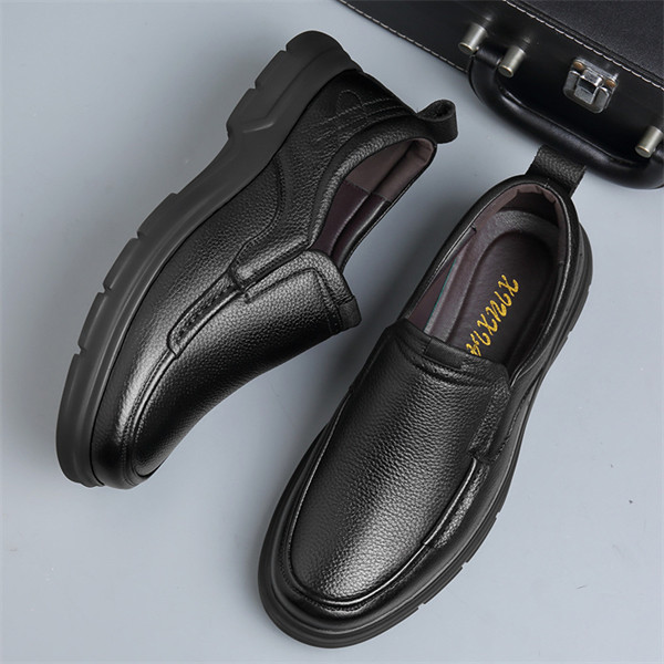 Genuine leather, soft sole, soft surface, non-slip, breathable casual leather shoes for middle-aged and elderly men