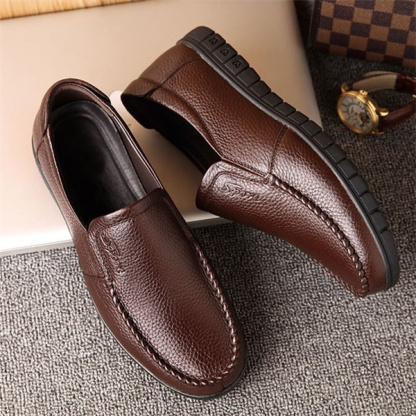 Men's genuine leather soft insole non-slip slip-on loafers-MENSZONES