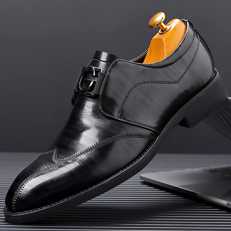 Men's genuine leather soft bottom non-slip casual fashion business shoes