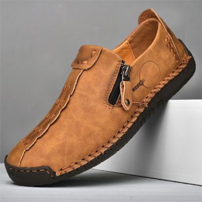 Men's handmade genuine leather non-slip soft sole casual loafers