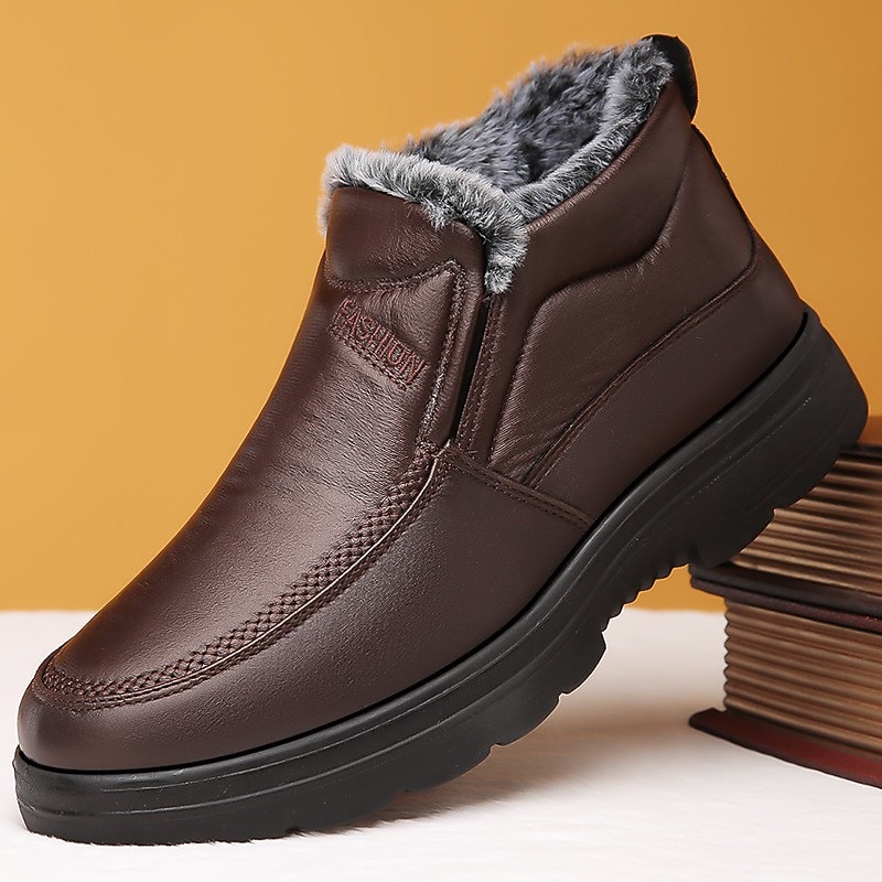Genuine Leather & Shearling-Lined Winter Boots – Timeless Elegance and Warmth