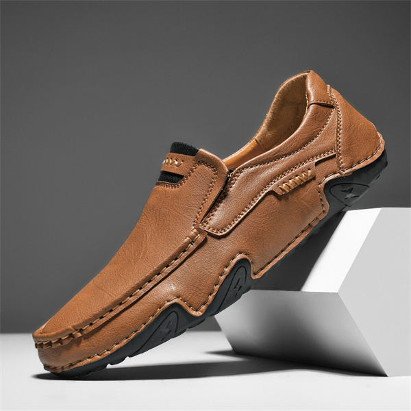 Men's genuine leather non-slip waterproof soft sole casual loafers