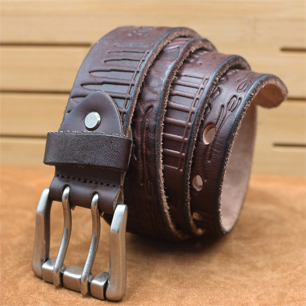 Handcrafted Full Grain Leather Belt | 1.5" Wide Thickened, Men's Belt