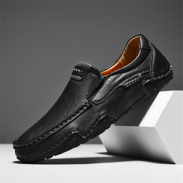 Men's genuine leather non-slip waterproof soft sole casual loafers