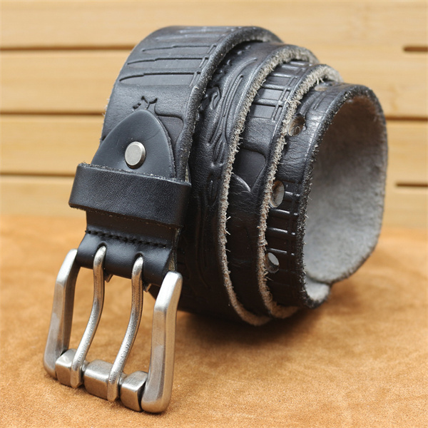 Handcrafted Full Grain Leather Belt | 1.5" Wide Thickened, Men's Belt