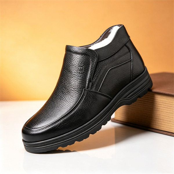 Men's Genuine Leather Waterproof Wool Lined Soft-Sole Loafers | Warm & Comfortable