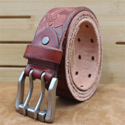 Handcrafted Full Grain Leather Belt | 1.5" Wide Thickened, Men's Belt