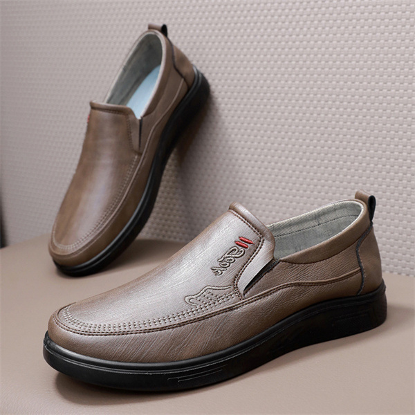 Men's Genuine Leather Soft Insole Casual Comfort Leather Slip-On Loafers