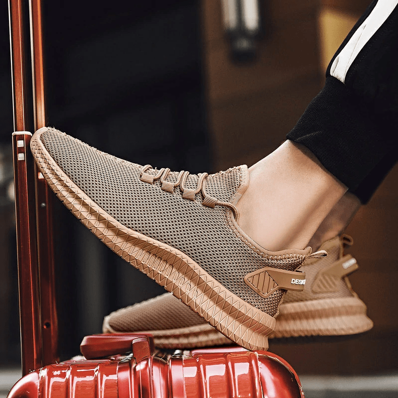 Men's Lightweight Breathable Antibacterial Lace-up Casual Running Sneakers-MENSZONES