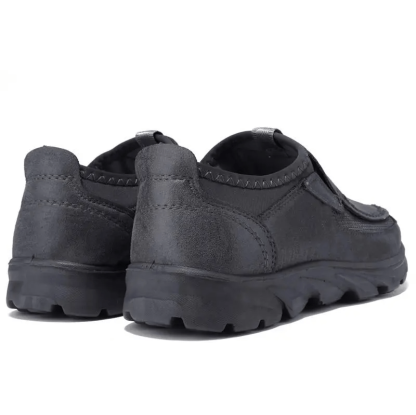 Mens Waterproof Soft Sole Sneakers Slip On Leather Loafers-MENSZONES