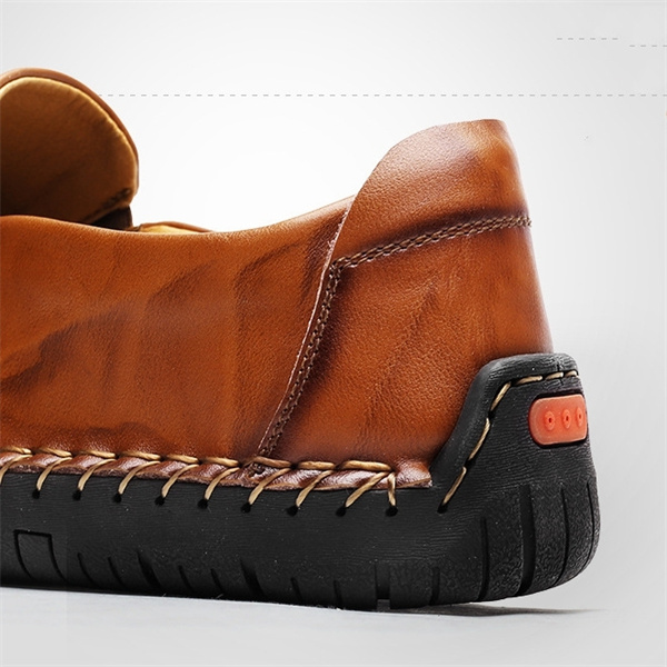 Men's Waterproof Handmade Side Zipper Casual Comfort Loafers-MENSZONES