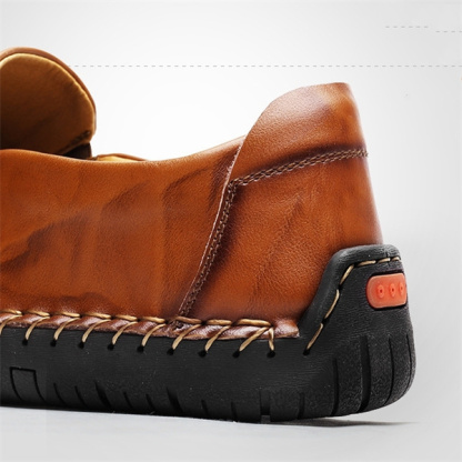 Men's Waterproof Handmade Side Zipper Casual Comfort Loafers-MENSZONES