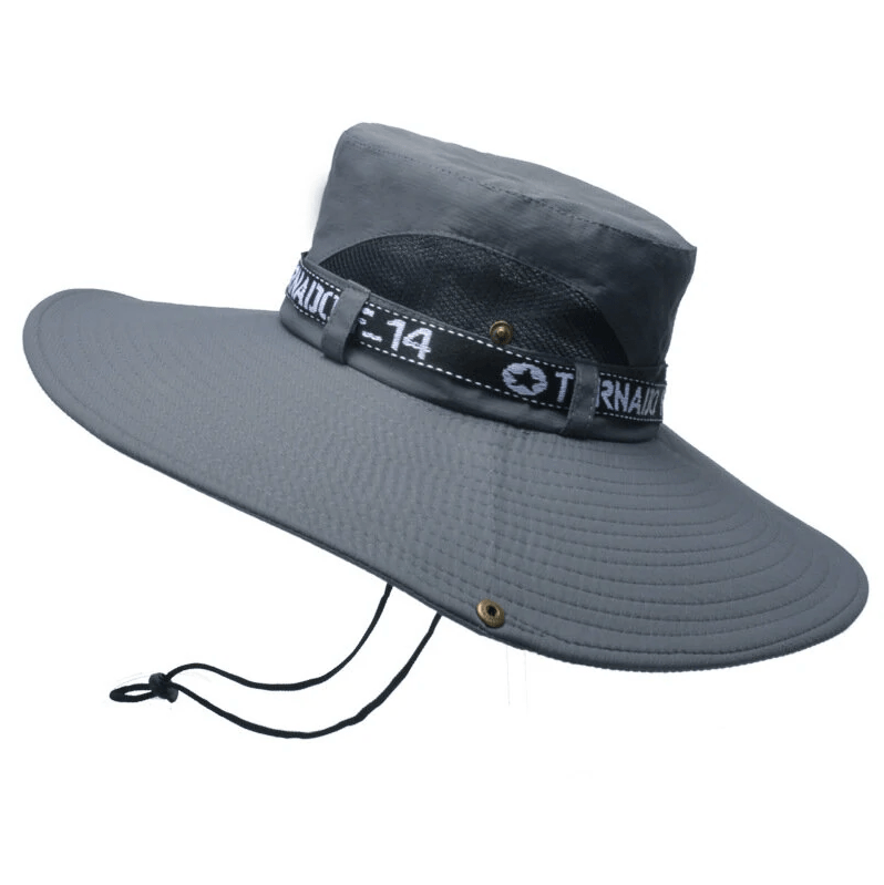 Men Anti-UV Sun Mesh Breathable Outdoor Fishing Climbing Bucket Hats-MENSZONES