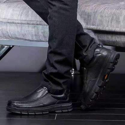 Mens Comfy Soft Bottom Genuine Leather Slip On Loafers-MENSZONES