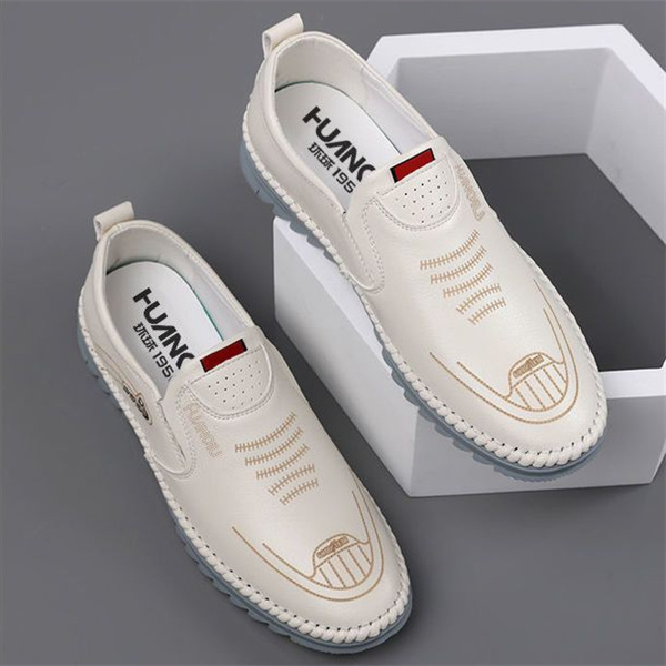 Men's genuine leather soft sole driving shoes casual loafers