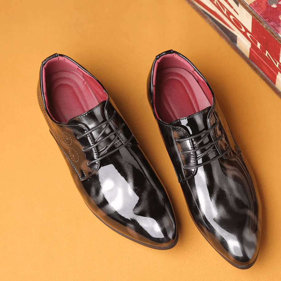Mens Stylish Comfortable Non Slip Leather Oxfords Dress Shoes-MENSZONES