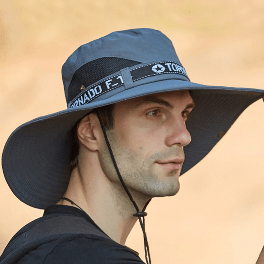 Men Anti-UV Sun Mesh Breathable Outdoor Fishing Climbing Bucket Hats-MENSZONES