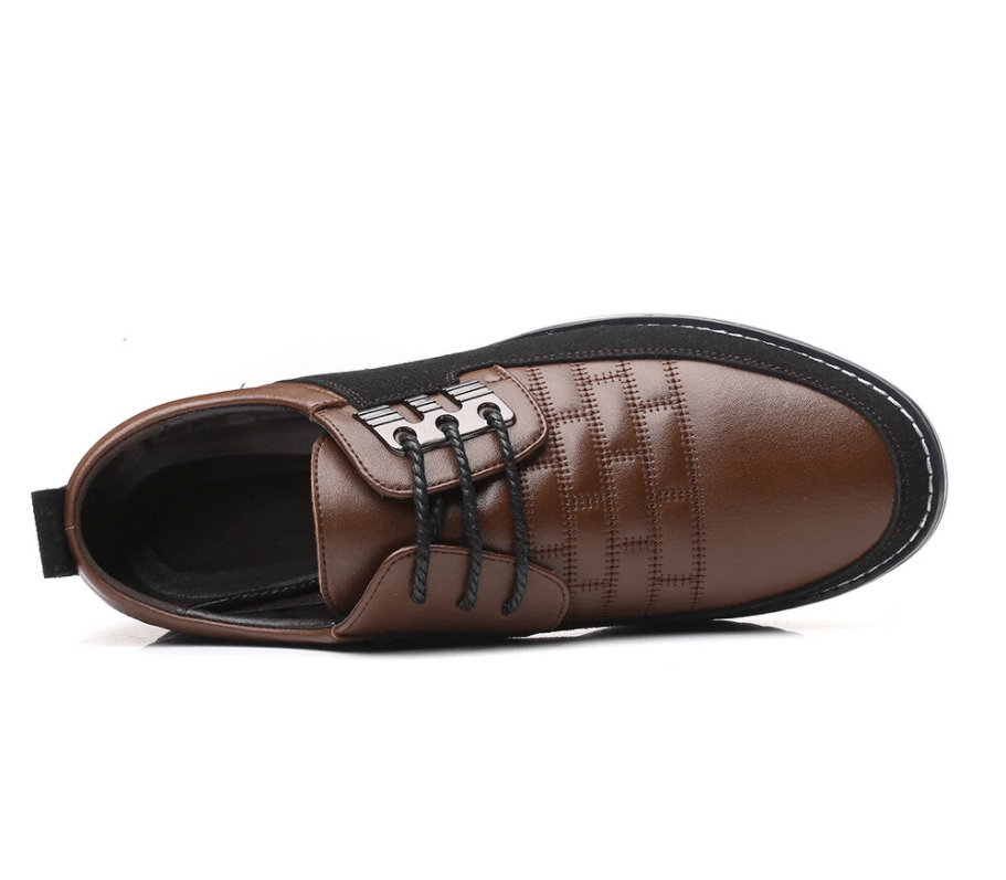 Men Splicing Non Slip Business Casual Comfortable Leather Oxfords-MENSZONES