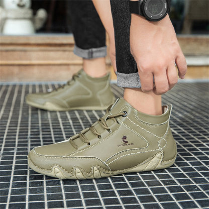 Men's Genuine Leather Non-slip Waterproof Casual Fashion Chucka Boots