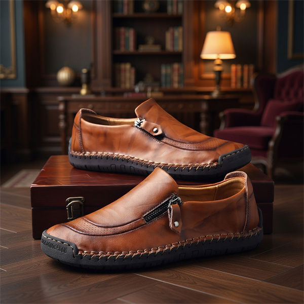 Men's Waterproof Handmade Side Zipper Casual Comfort Loafers