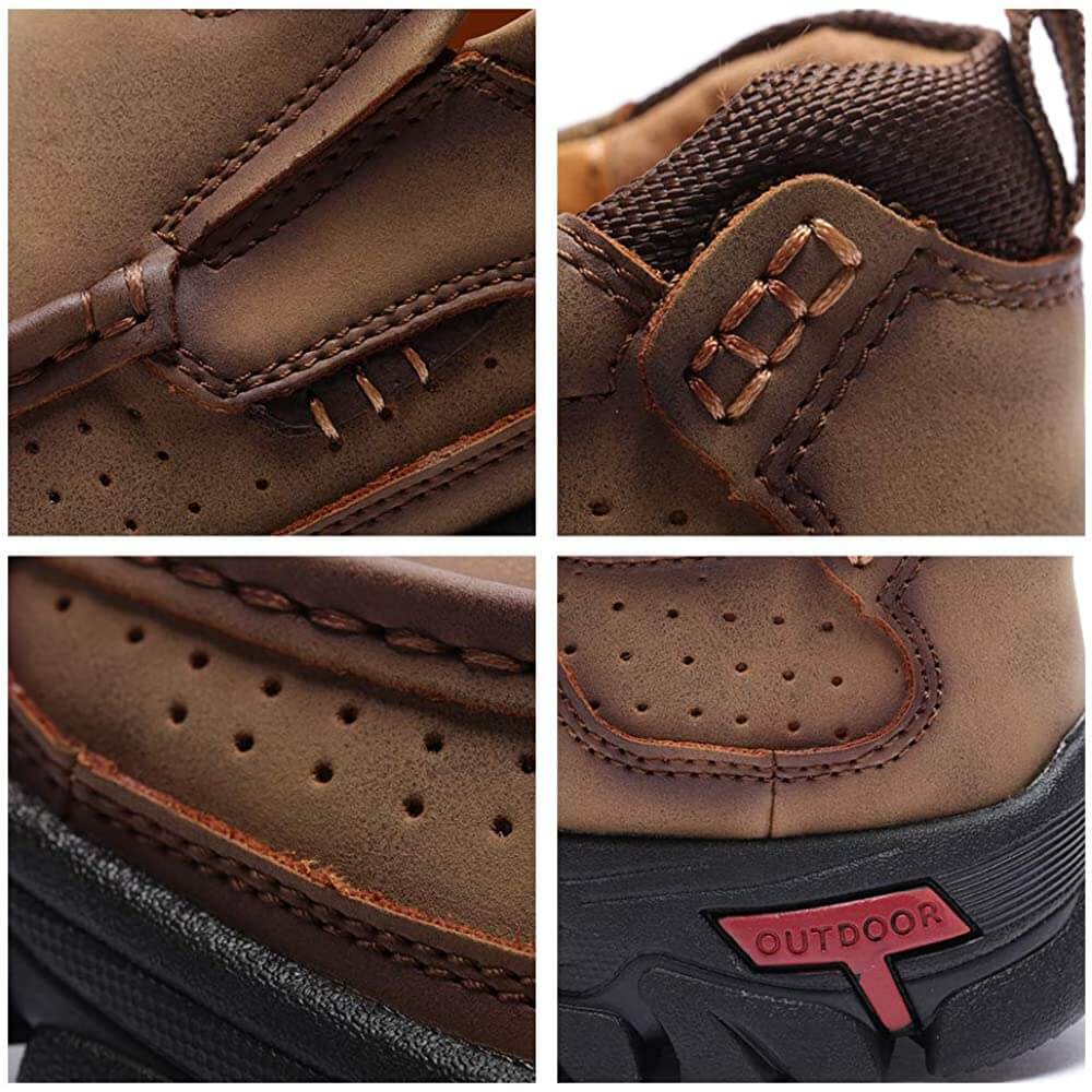 Men's Casual Non-Slip Comfy Breathable Leather Slip On Lofers-MENSZONES