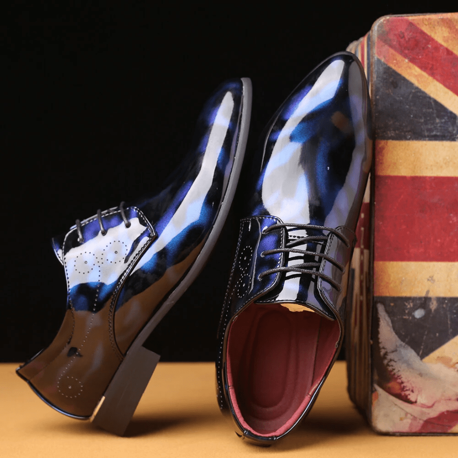 Mens Stylish Comfortable Non Slip Leather Oxfords Dress Shoes-MENSZONES