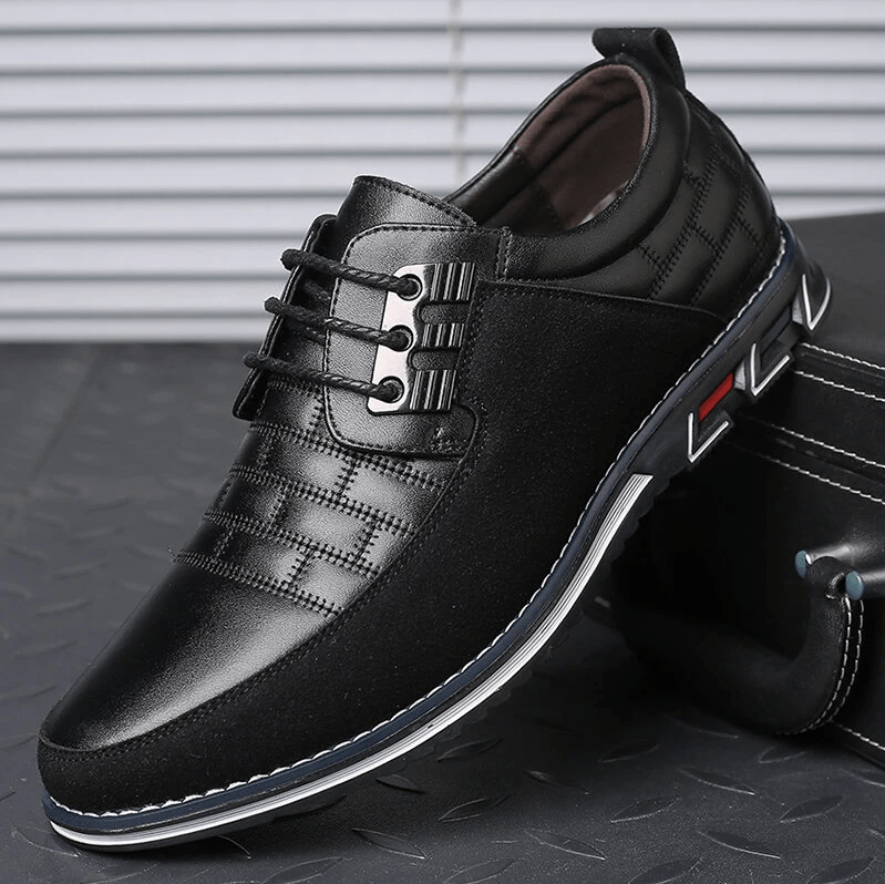 Men Splicing Non Slip Business Casual Comfortable Leather Oxfords-MENSZONES