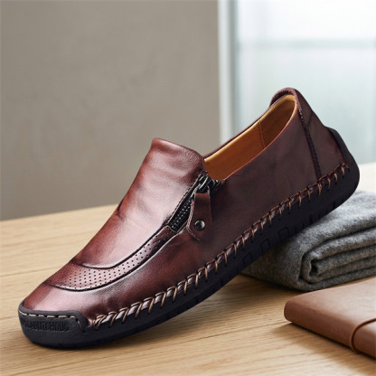 Men's Waterproof Handmade Side Zipper Casual Comfort Loafers