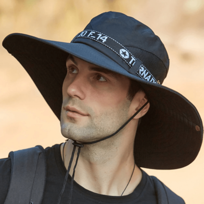 Men Anti-UV Sun Mesh Breathable Outdoor Fishing Climbing Bucket Hats-MENSZONES