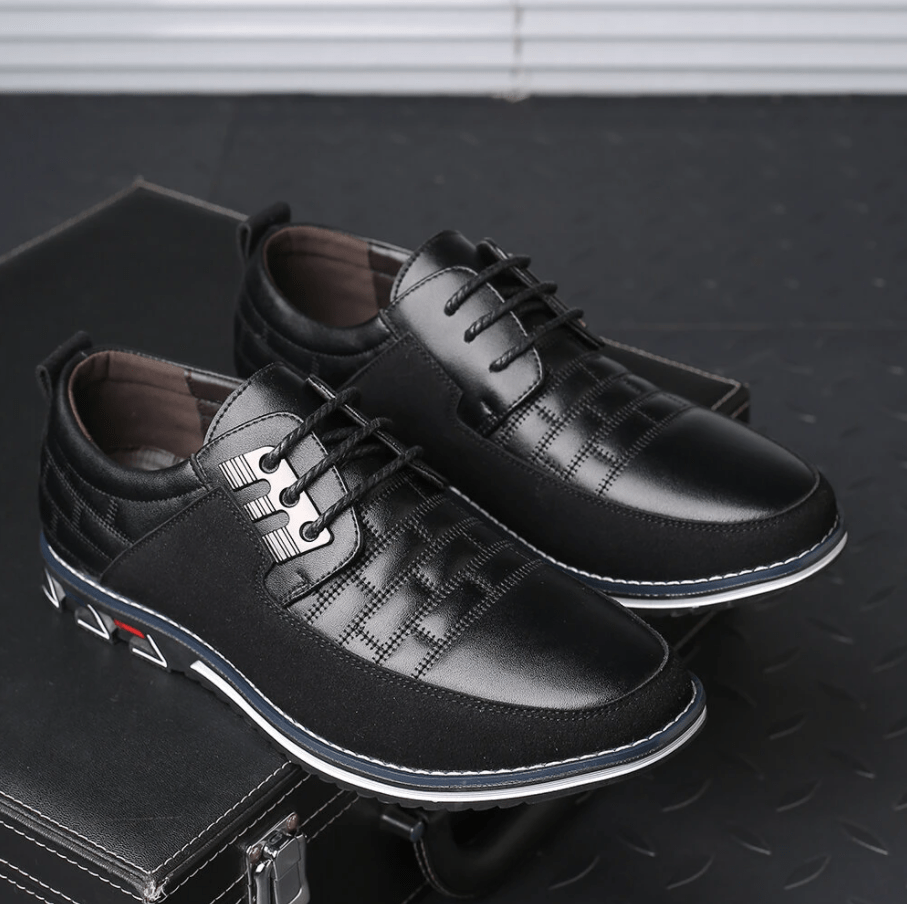 Men Splicing Non Slip Business Casual Comfortable Leather Oxfords-MENSZONES