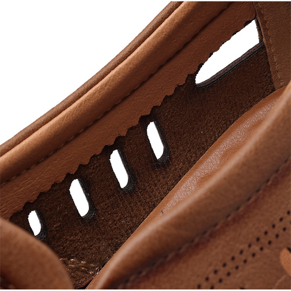 Men's genuine leather handmade non-slip soft sole casual sandals