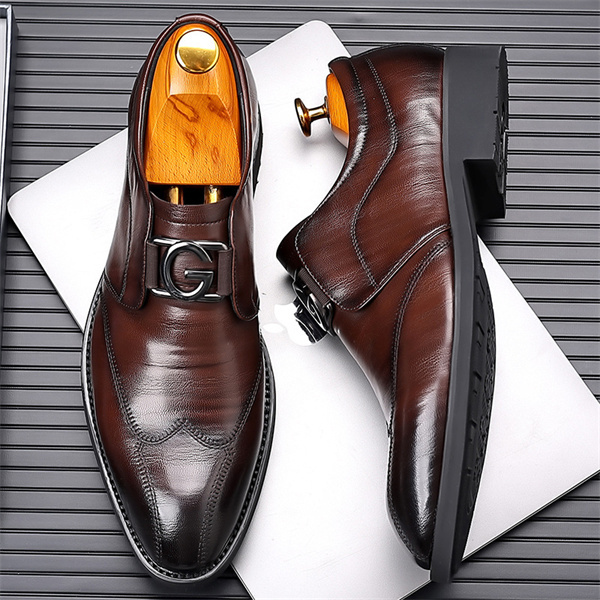 Men's genuine leather soft bottom non-slip casual fashion business shoes