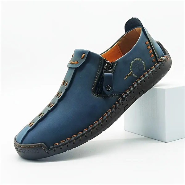 Men's handmade genuine leather non-slip soft sole casual loafers