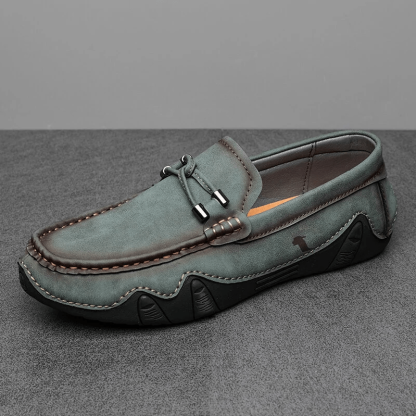 Mens Genuine Leather Breathable Soft Sole Casual Slip On Loafers-MENSZONES