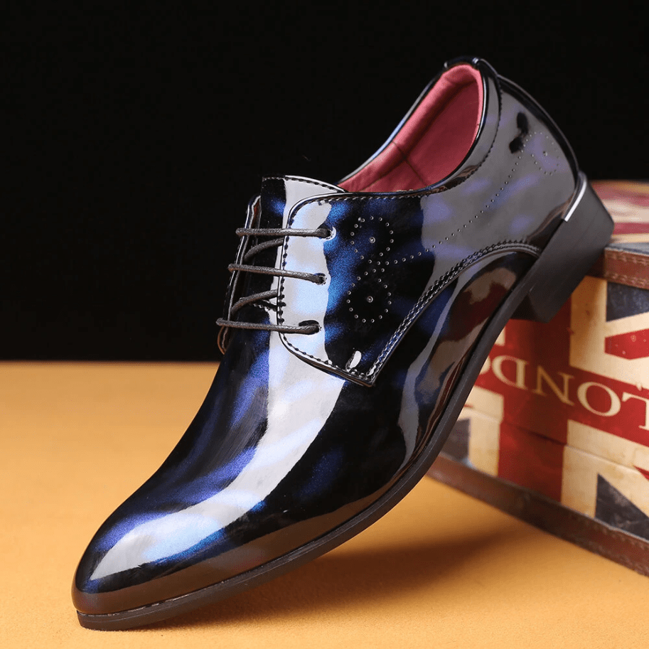 Mens Stylish Comfortable Non Slip Leather Oxfords Dress Shoes-MENSZONES