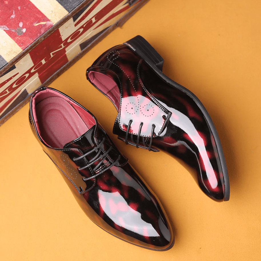 Mens Stylish Comfortable Non Slip Leather Oxfords Dress Shoes-MENSZONES