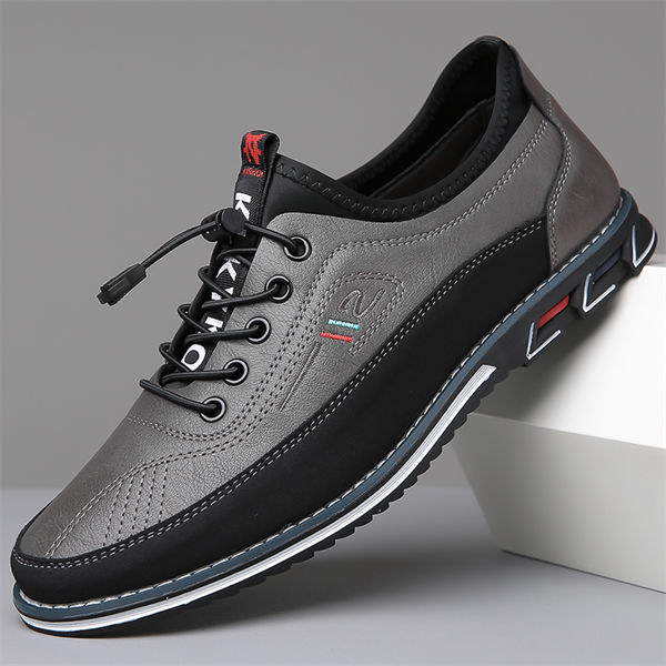 Men's genuine leather lace-up soft-soled casual shoes-MENSZONES