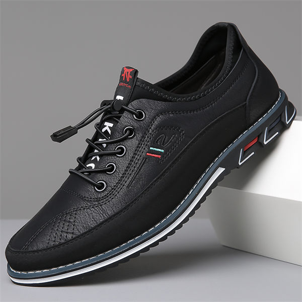 Men's genuine leather lace-up soft-soled casual shoes-MENSZONES