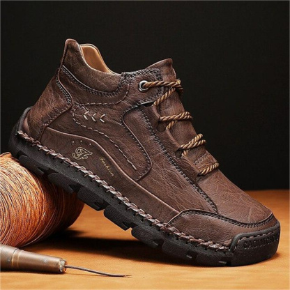 Men's genuine leather handmade non-slip waterproof casual shoes-MENSZONES