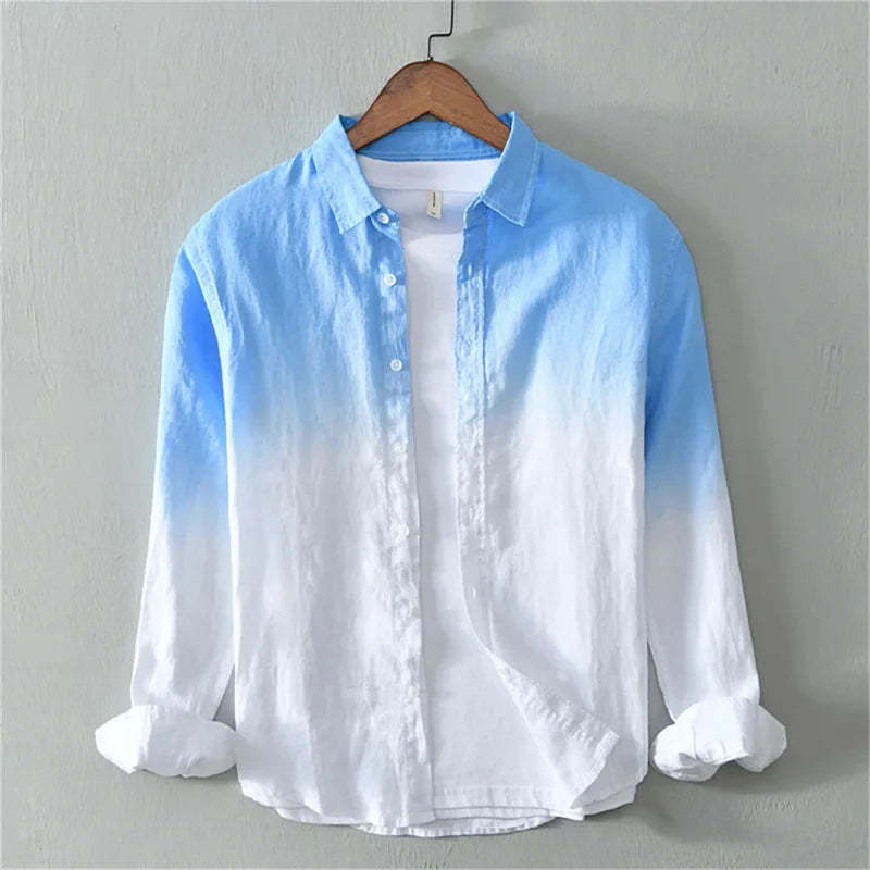 Gradient Linen Button Up