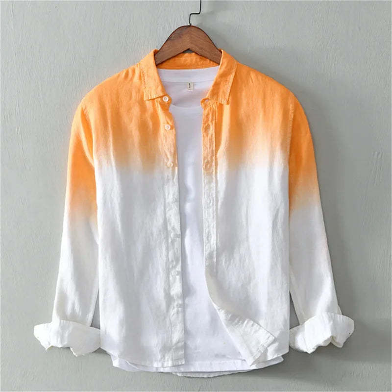 Gradient Linen Button Up