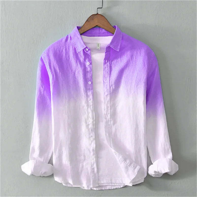 Gradient Linen Button Up