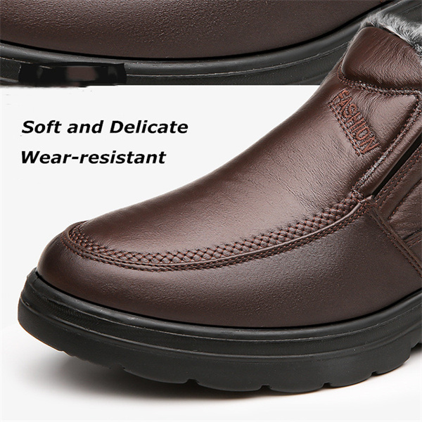 Men's Retro Winter Plush Lined Casual Shoes-MENSZONES