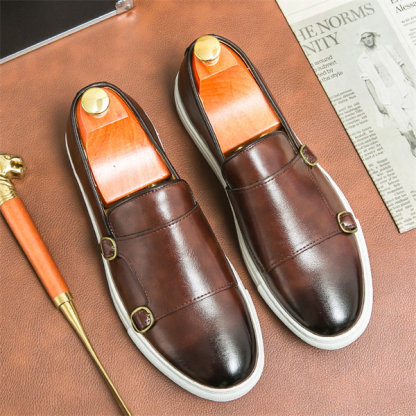 Men's leather fashion luxury casual shoes-MENSZONES