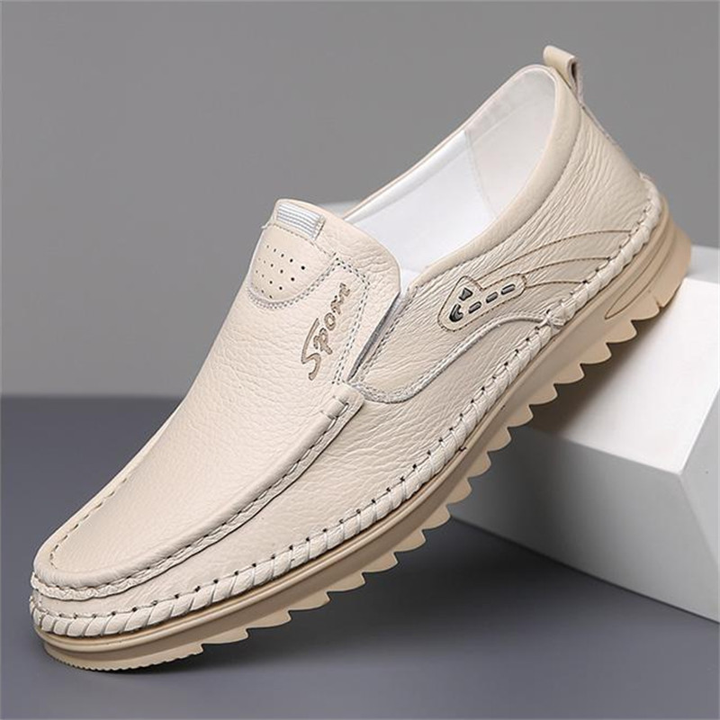 Men's Genuine Leather Soft Sole Non-Slip Arch Support Loafers